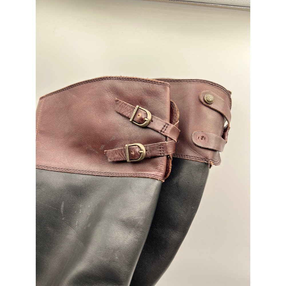 Vince Camuto Tri-Tone Leather Riding Boots Buckle Tall Equestrian Womens 7B/37 - Picture 6 of 14